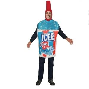 Icee Blue Slushie Costume NEW Rasta Imposta Tunic Men's Halloween Fancy Dress